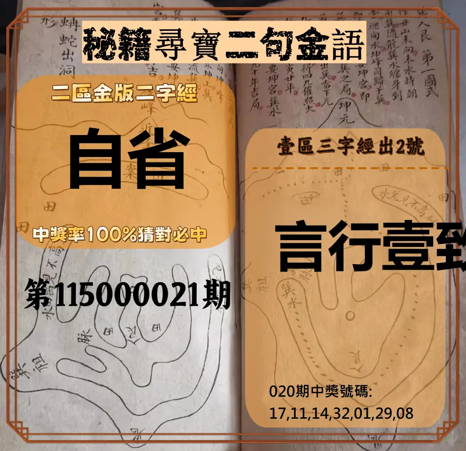 威力彩第115000021期(03/12)秘籍尋寶二句金語