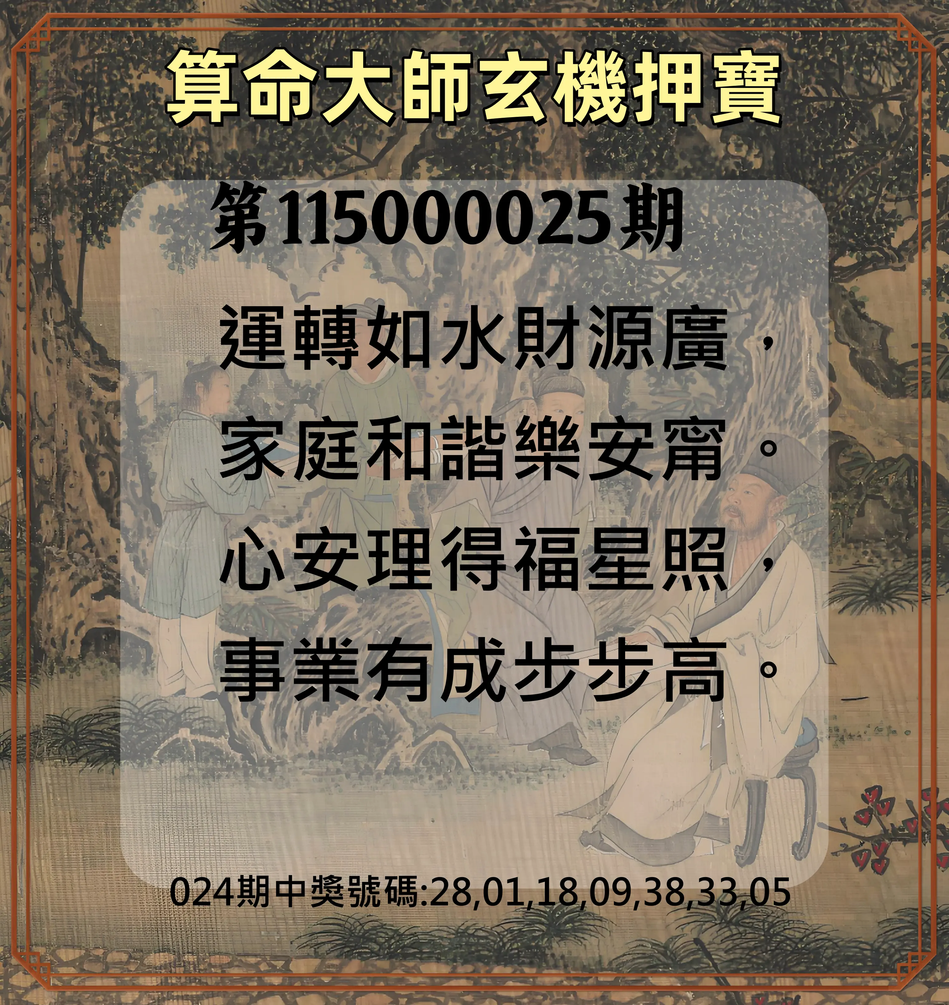 威力彩第115000025期(03/26)算命大師玄機押寶