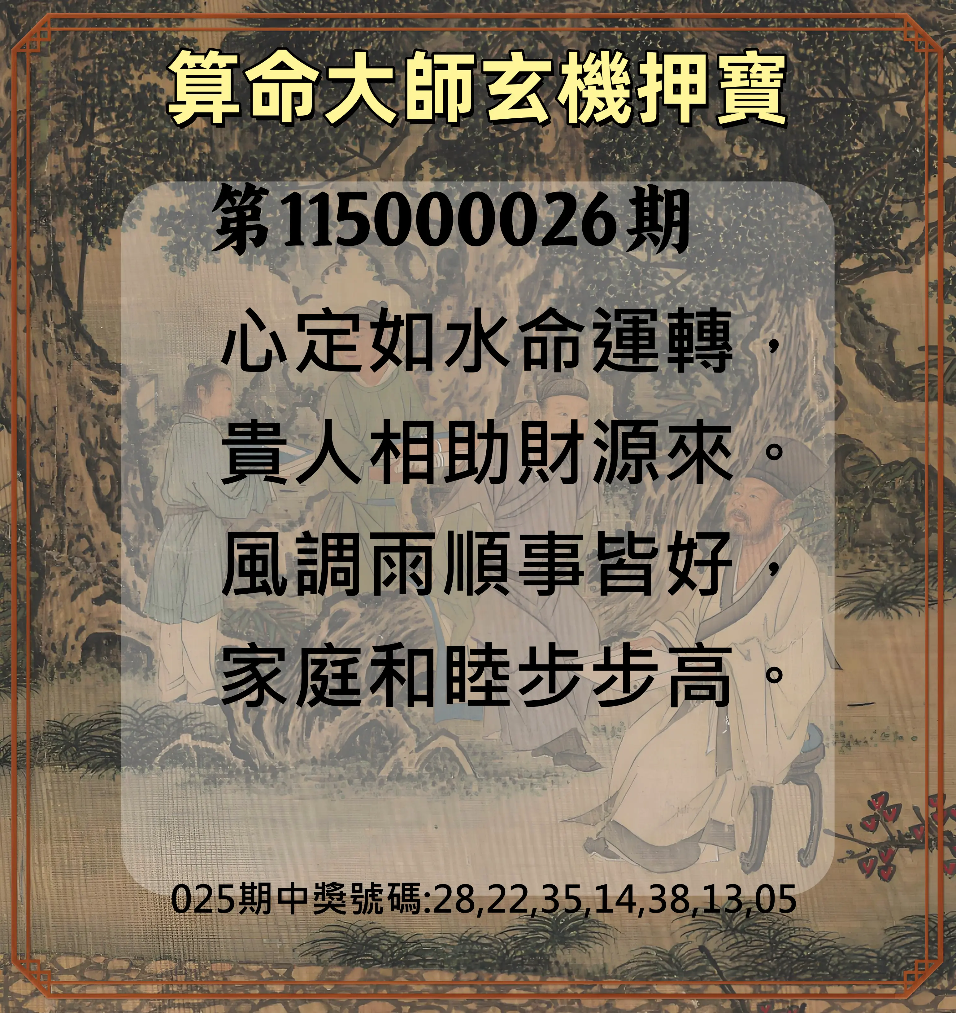 威力彩第115000026期(03/30)算命大師玄機押寶