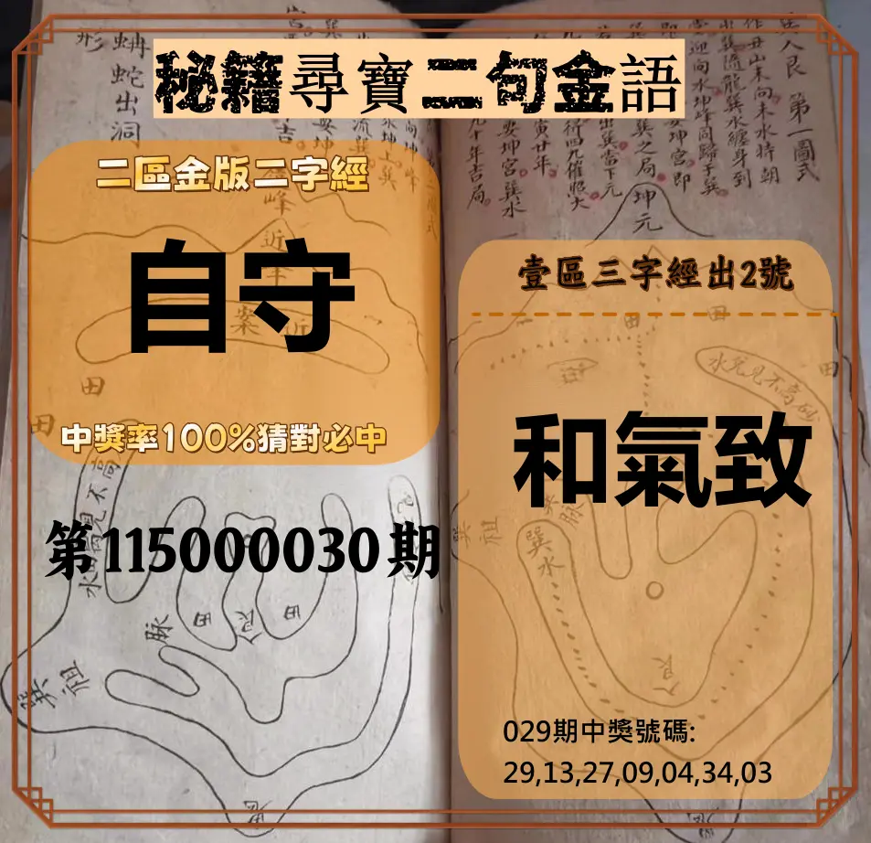 威力彩第115000030期(04/13)秘籍尋寶二句金語