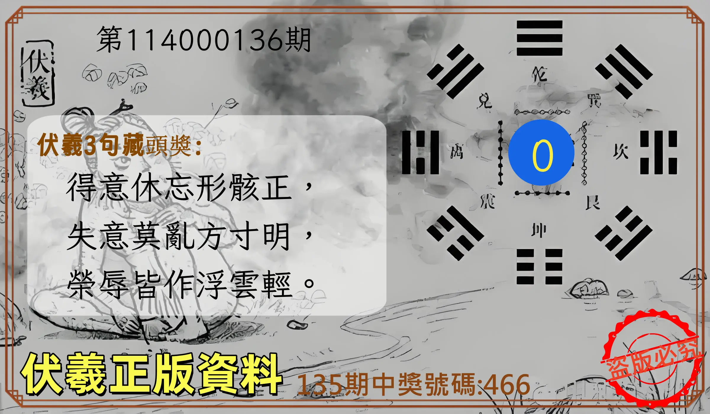3星彩第114000136期伏羲正版資料