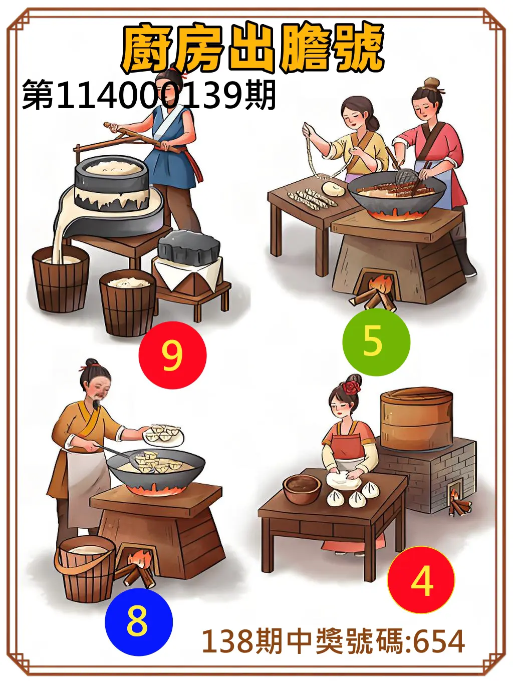 3星彩第114000139期廚房出膽號