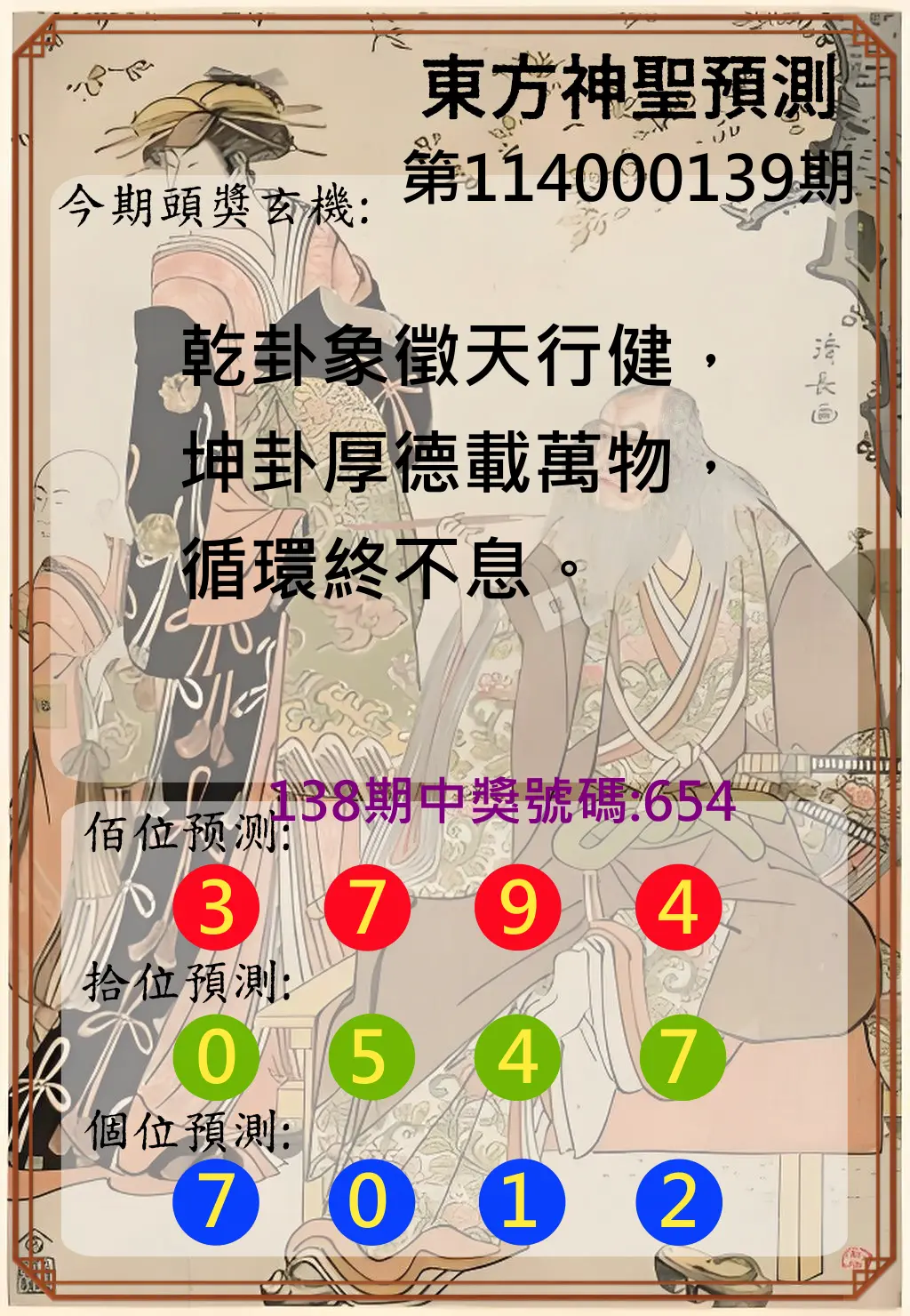 3星彩第114000139期東方神聖預測