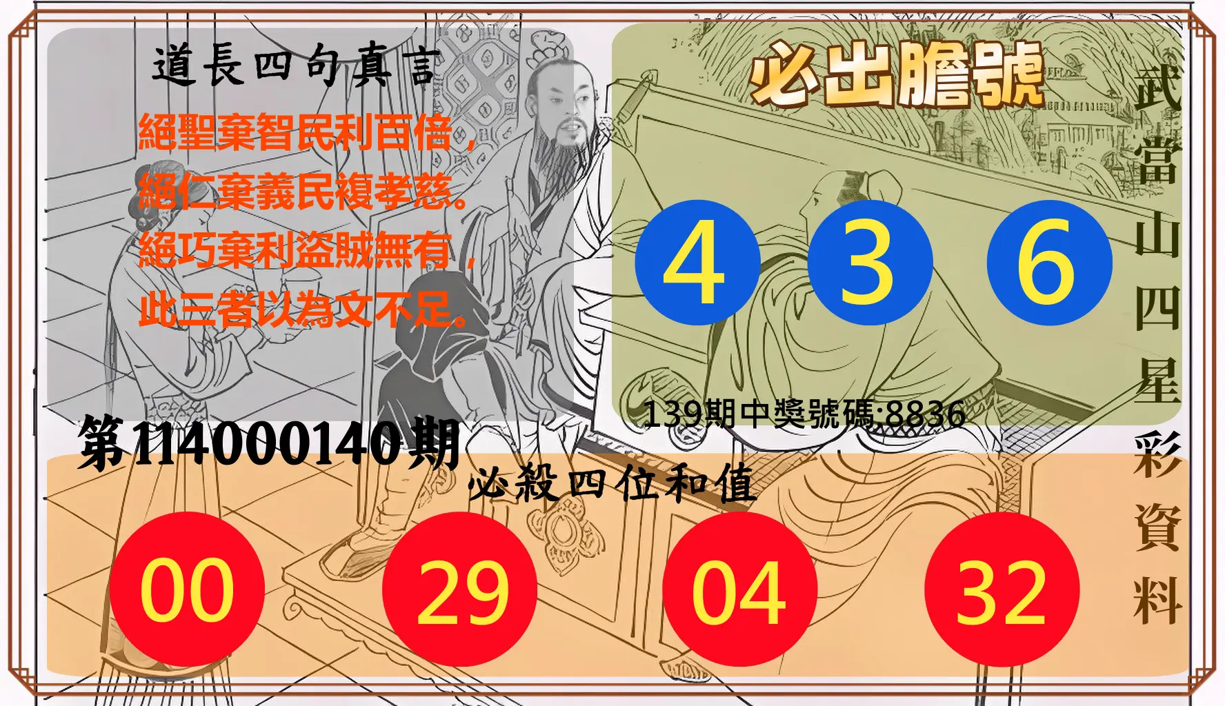 4星彩第114000140期武當山四星彩資料