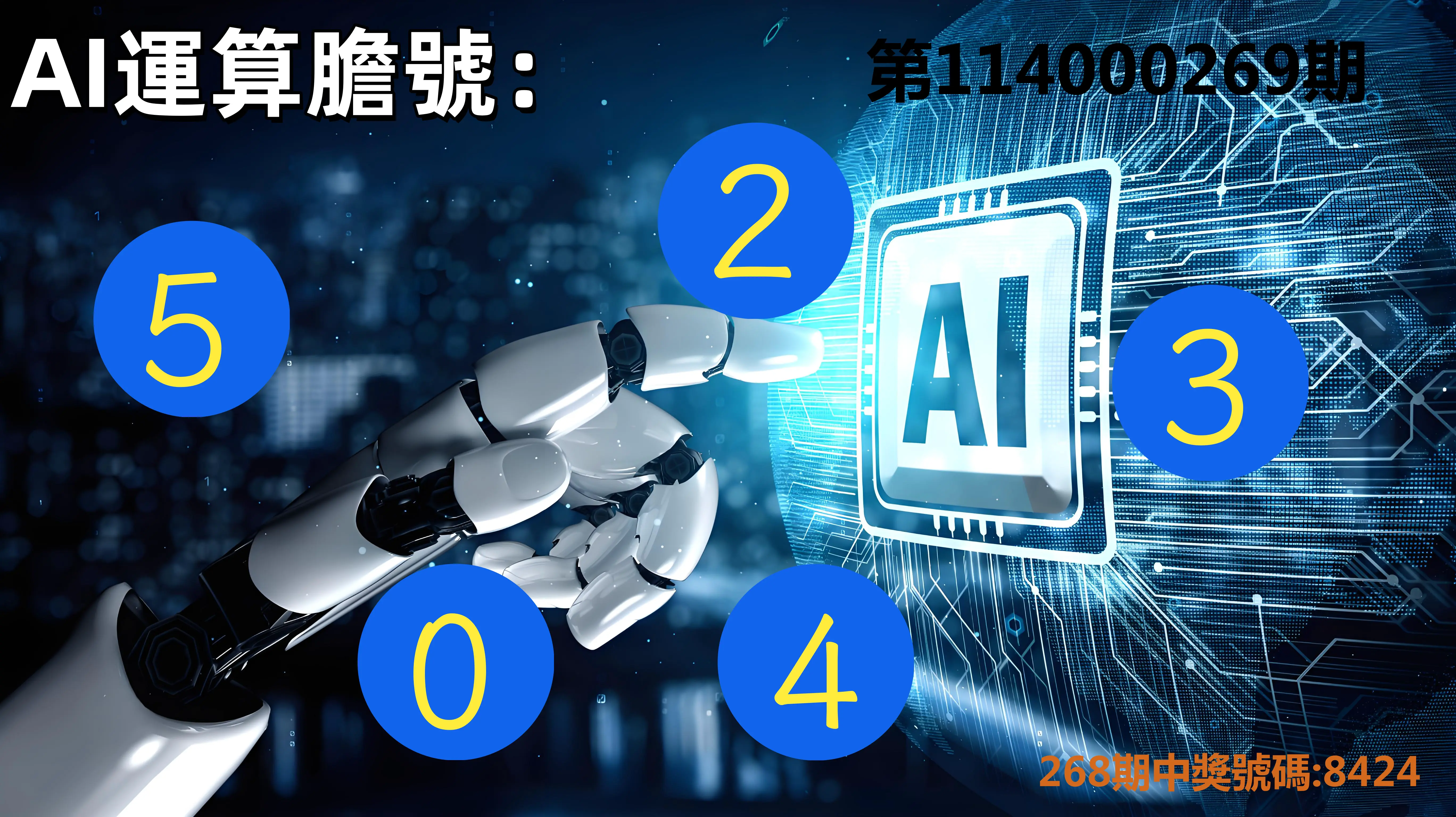 4星彩第114000269期(11/06)AI運算膽號