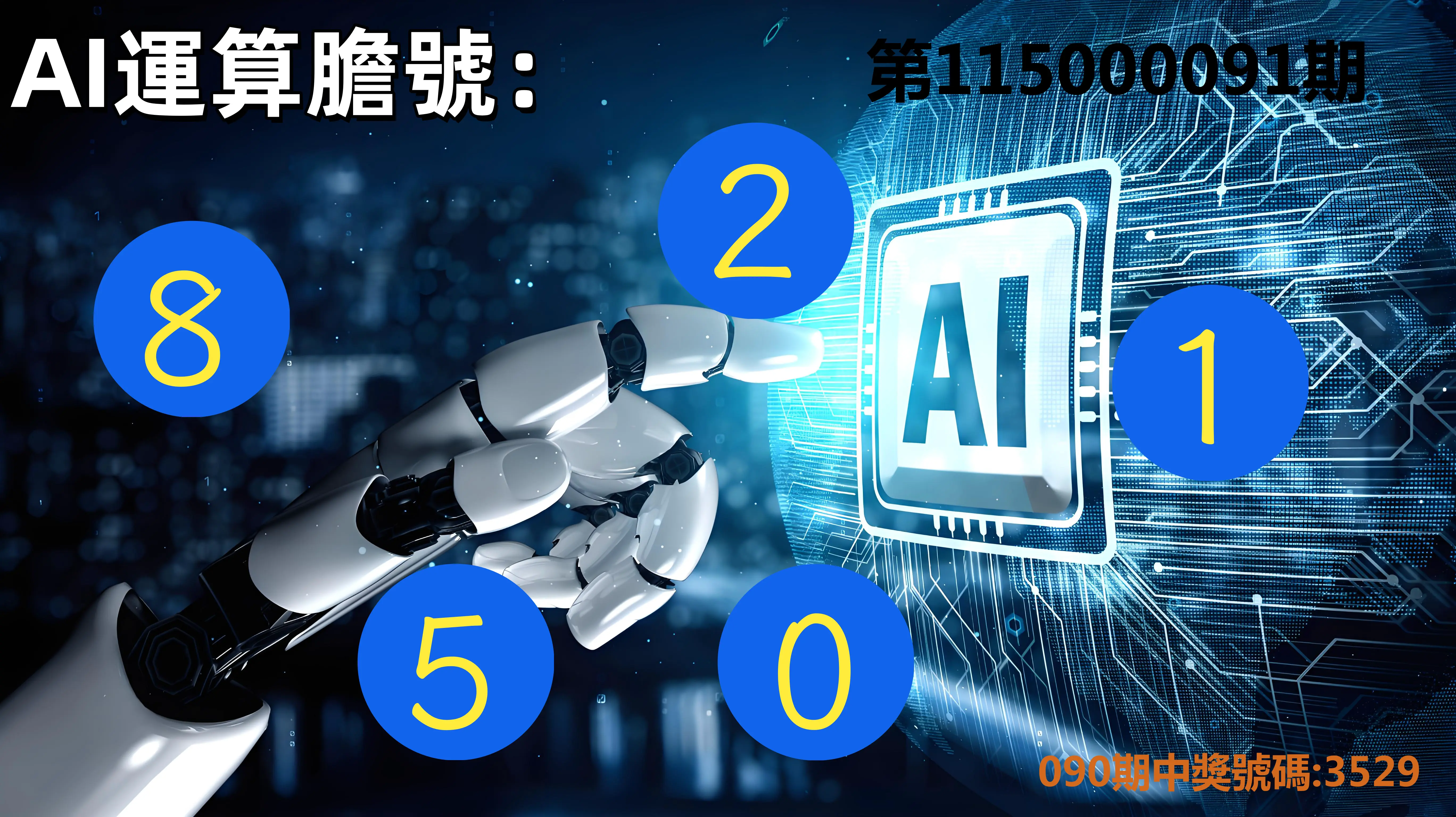 4星彩第115000091期(04/13)AI運算膽號