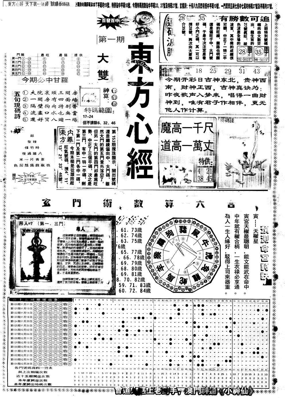 六合彩001期另版东方心经A(黑白)