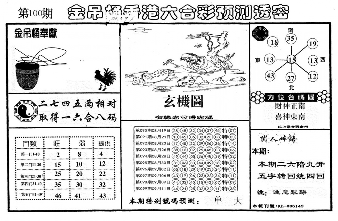 六合彩100期新金吊桶(黑白)