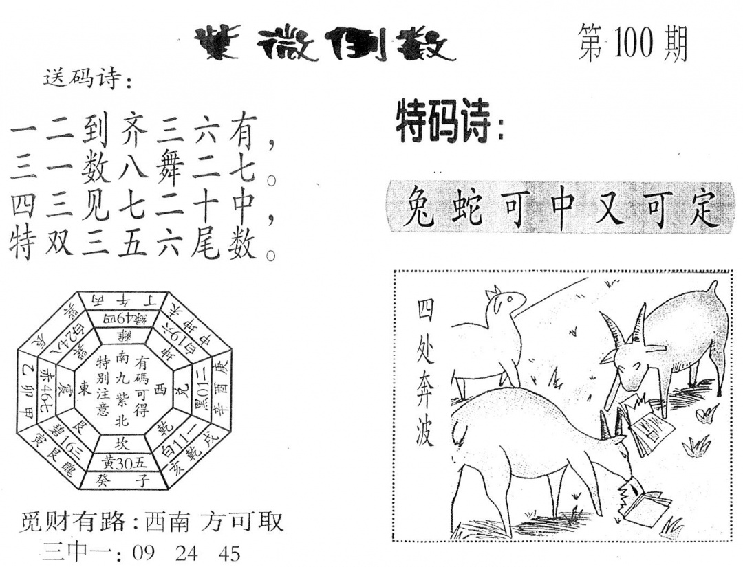 六合彩100期老版紫微门数(黑白)