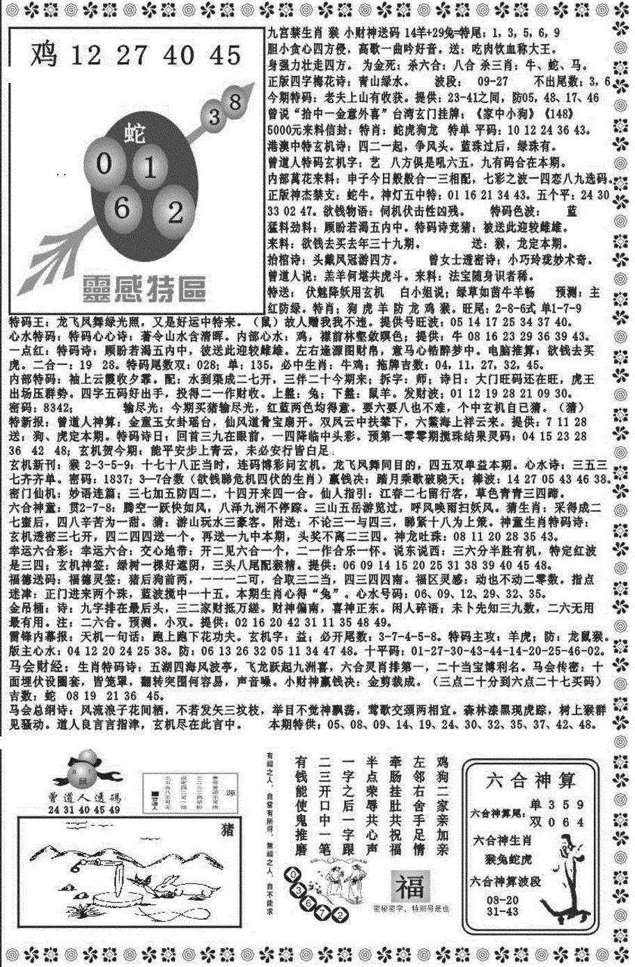 六合彩100期新彩霸王综合B(黑白)
