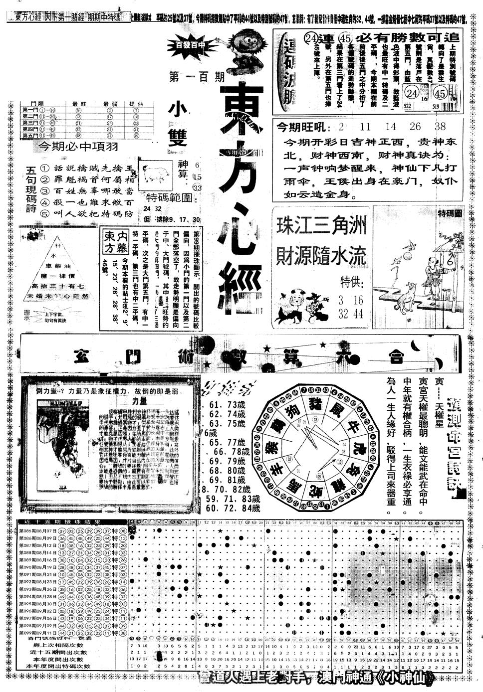 六合彩100期另版东方心经A(黑白)
