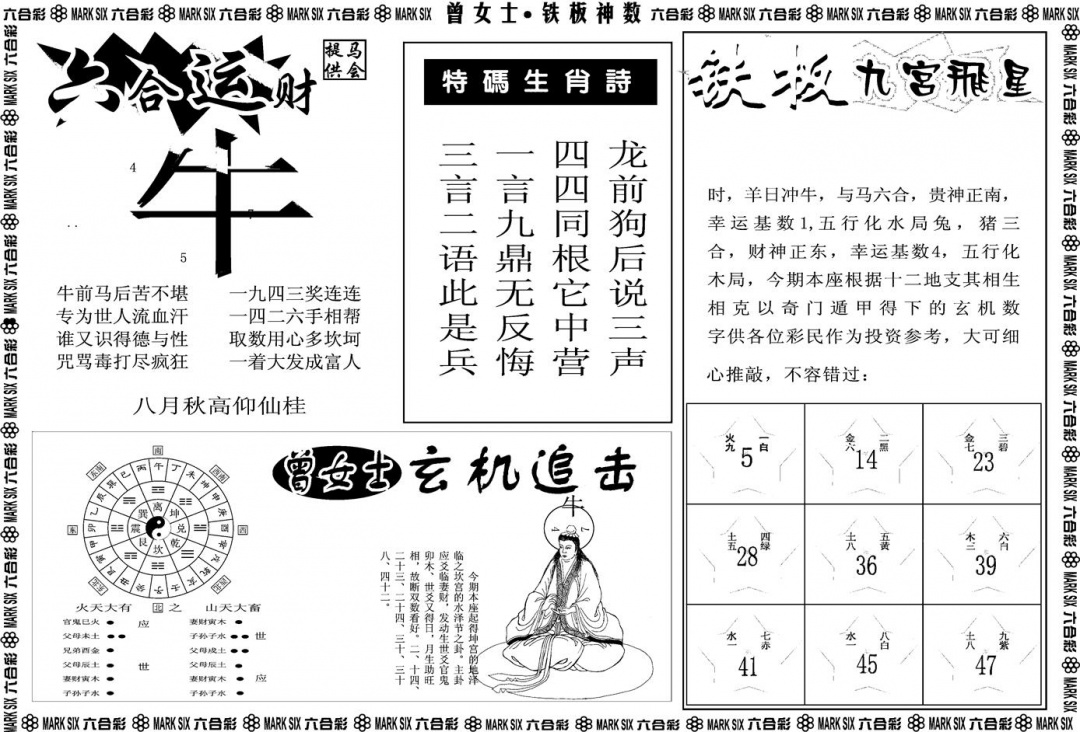 六合彩100期另版曾女士铁板B(黑白)