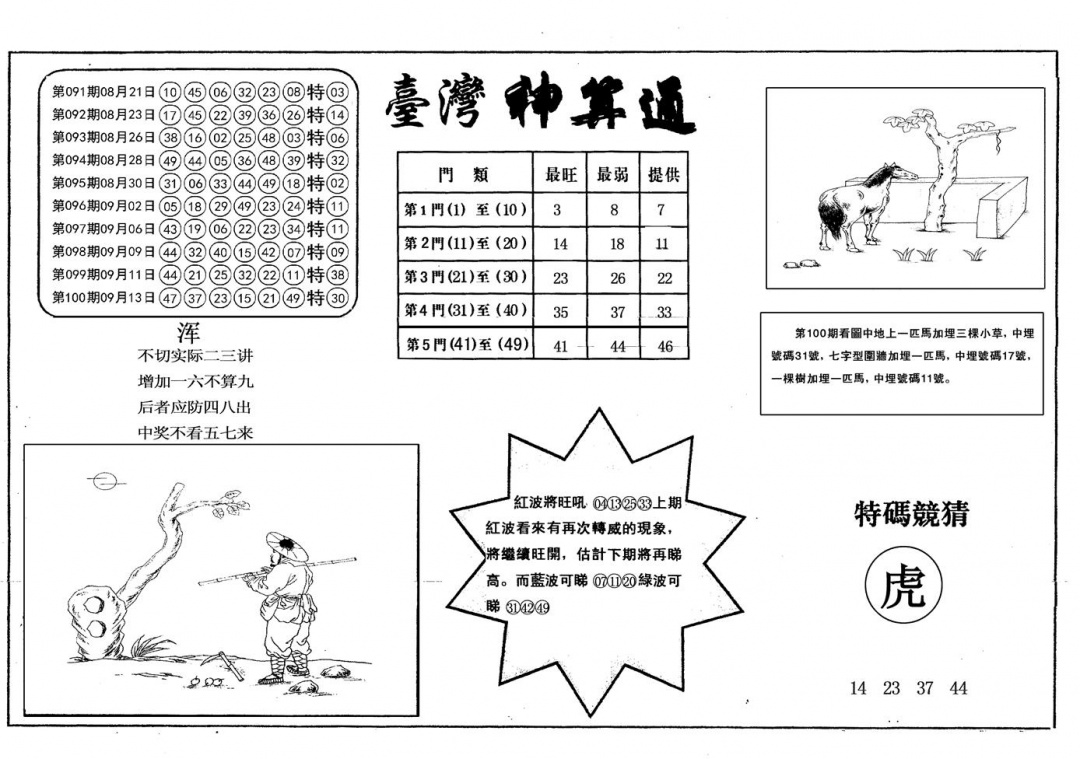 六合彩101期另台湾神算通(黑白)