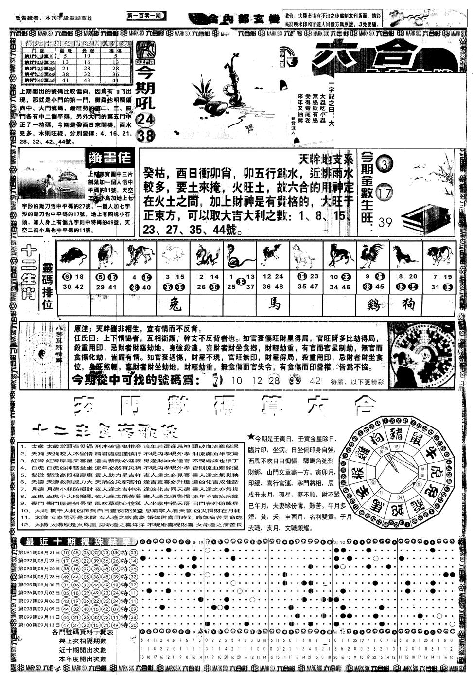 六合彩101期另内部玄机A(黑白)