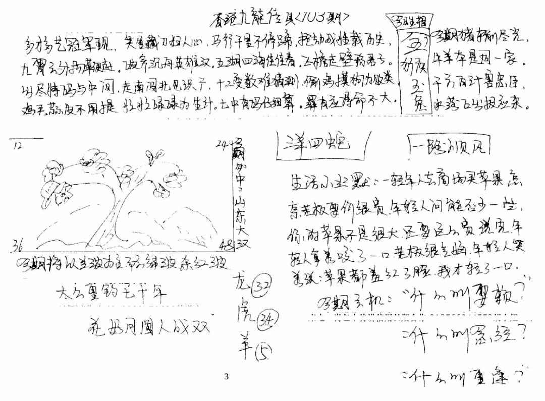 六合彩103期手写九龙内幕B(黑白)