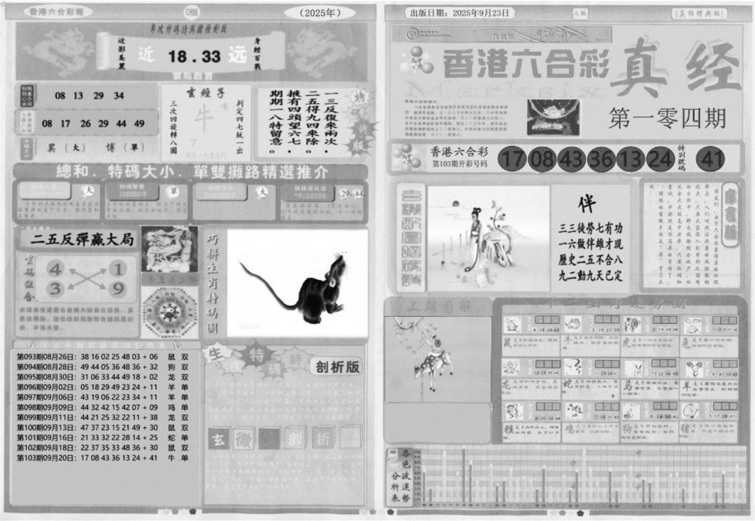六合彩104期真经A(黑白)