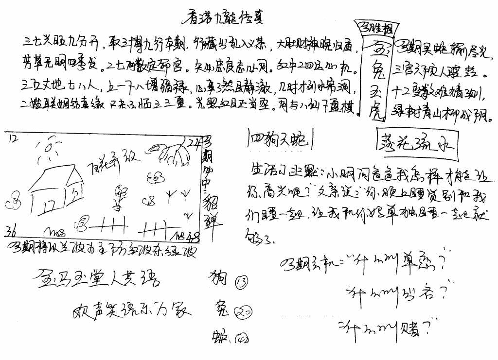 六合彩104期手写九龙内幕(早图)(黑白)