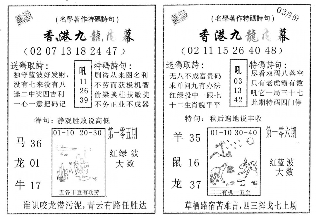 六合彩105期九龙内幕AB(黑白)