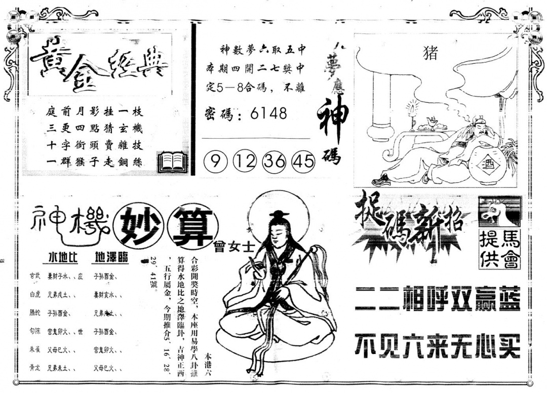 六合彩105期另版老版曾女士B(黑白)