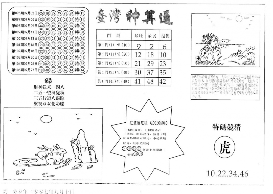 六合彩106期老潮汕台湾神算(黑白)