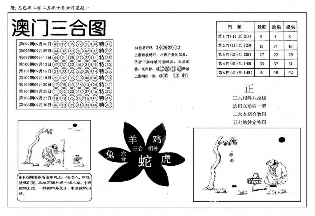六合彩107期新潮汕澳门三合(黑白)