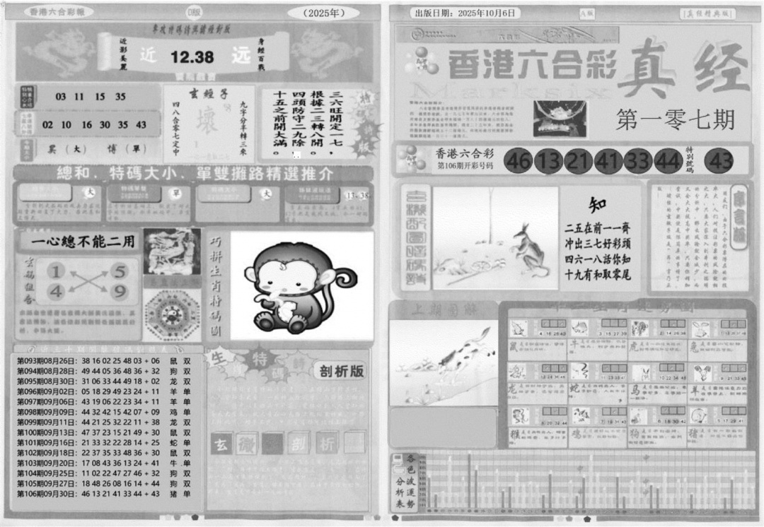 六合彩107期真经A(黑白)