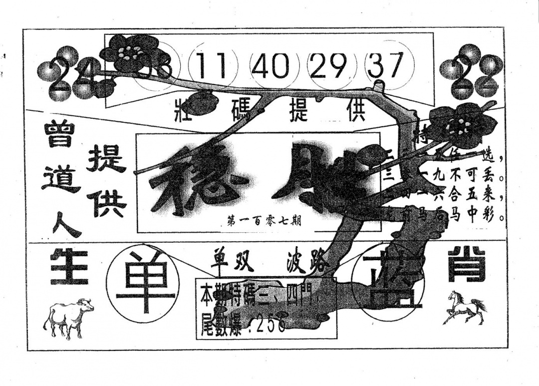 六合彩107期稳胜(黑白)