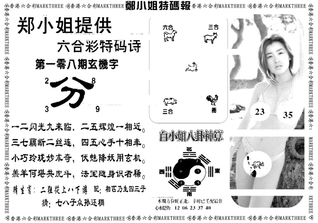 六合彩108期郑小姐特码报B(黑白)