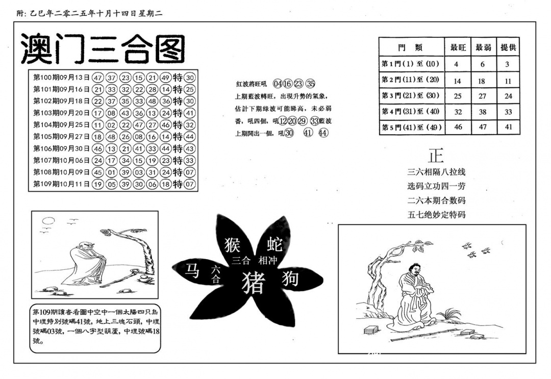六合彩110期新潮汕澳门三合(黑白)