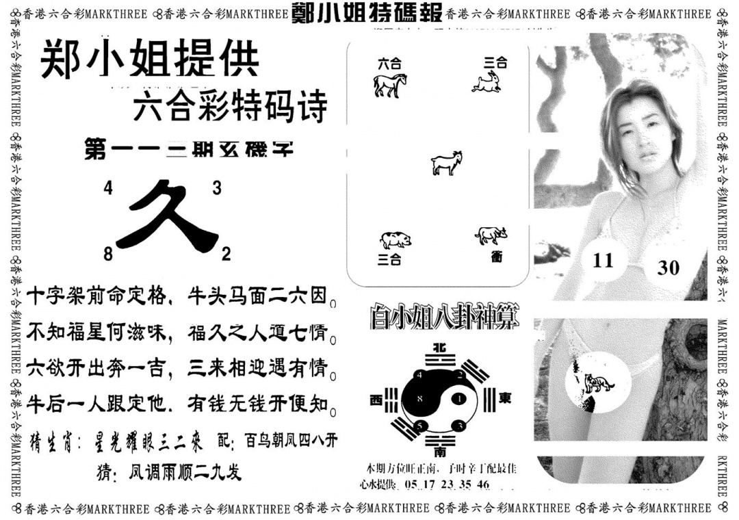 六合彩113期郑小姐特码报B(黑白)