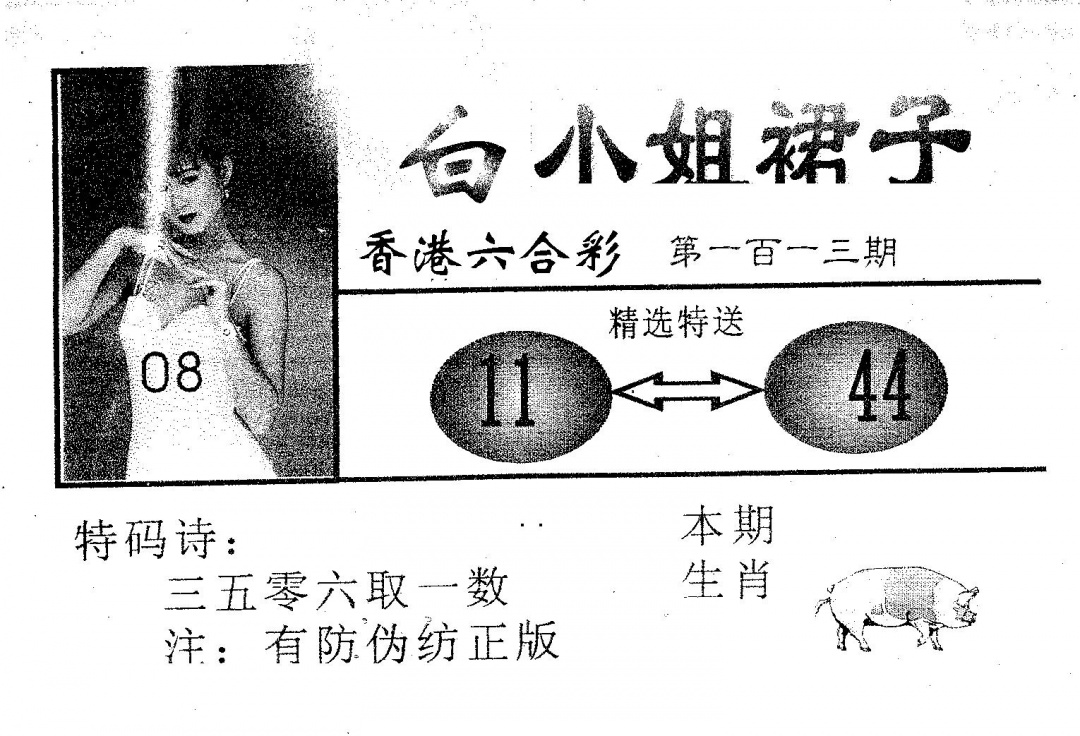 六合彩113期白姐裙子(黑白)