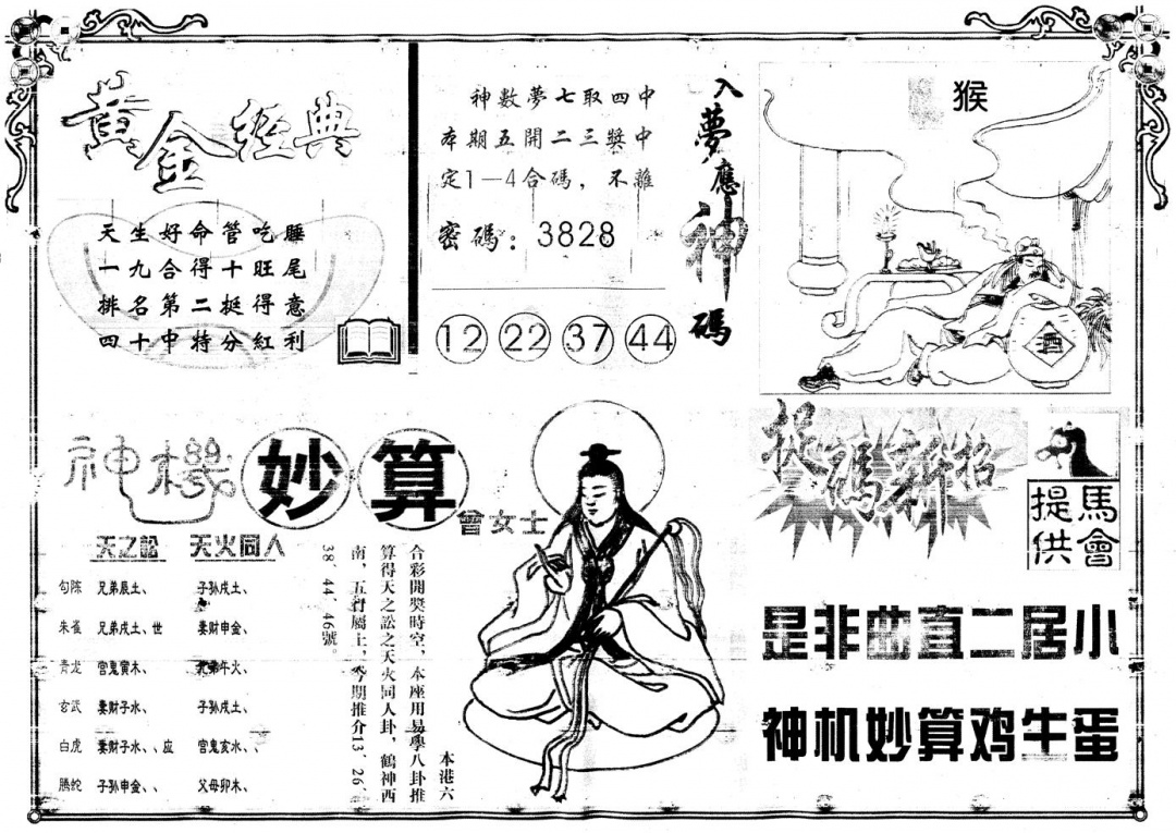 六合彩113期另版老版曾女士B(黑白)