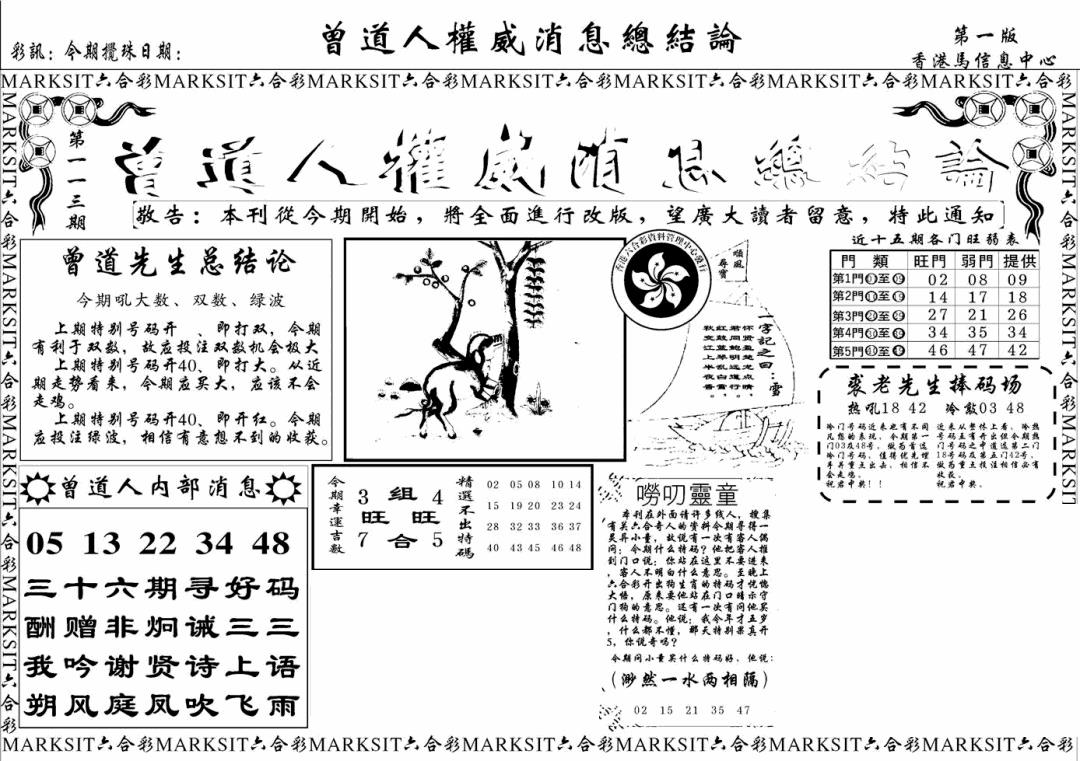 六合彩113期另版权威消息A(黑白)