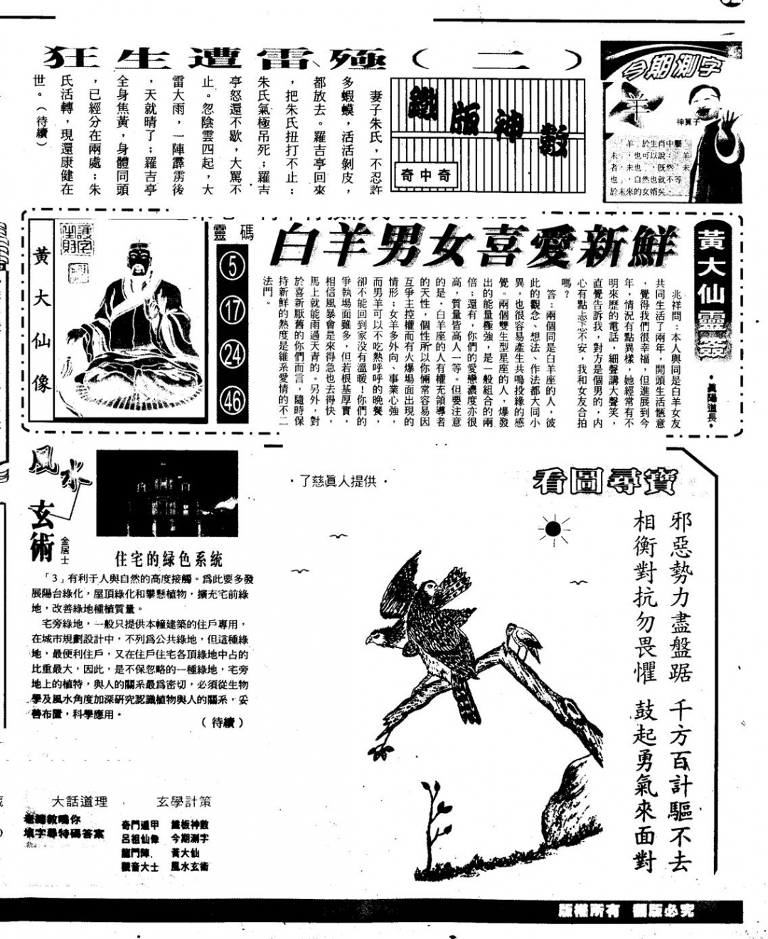 六合彩116期另版六合精选B(黑白)