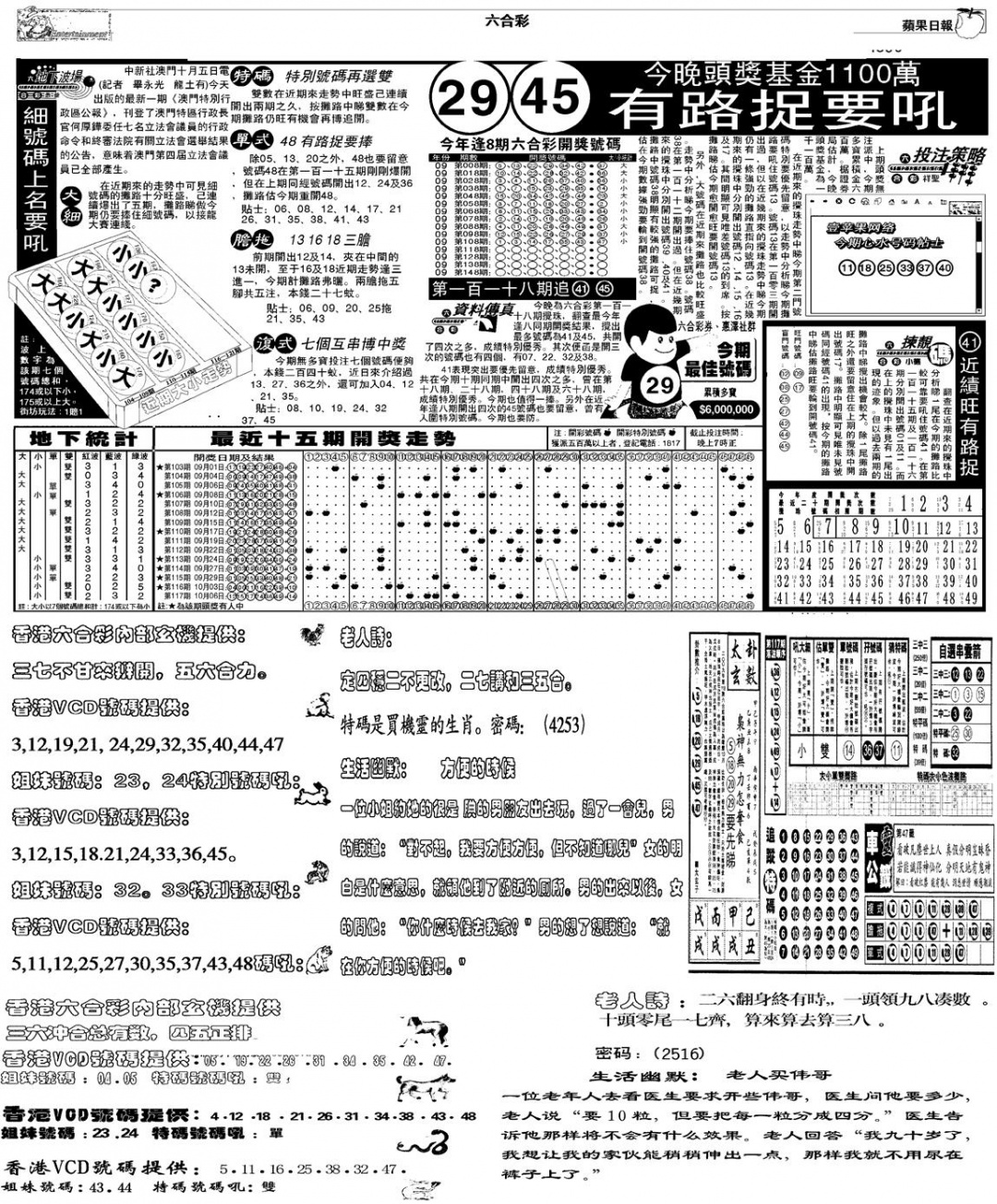 六合彩118期当日报-5(黑白)