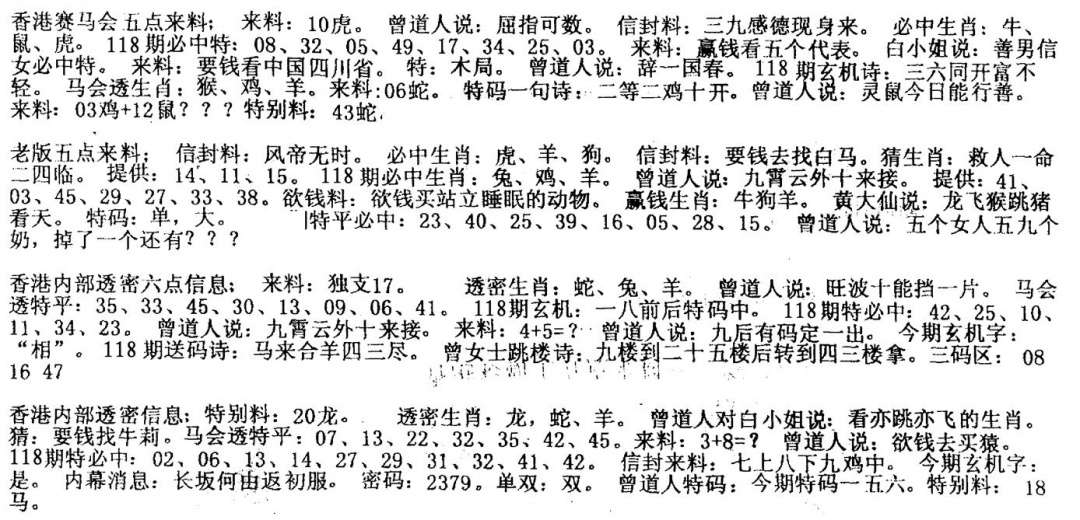 六合彩118期曾金小姐B(黑白)
