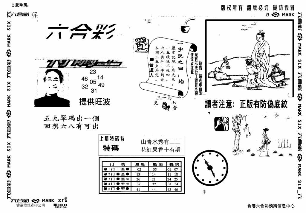 六合彩118期另版特码王(早图)(黑白)