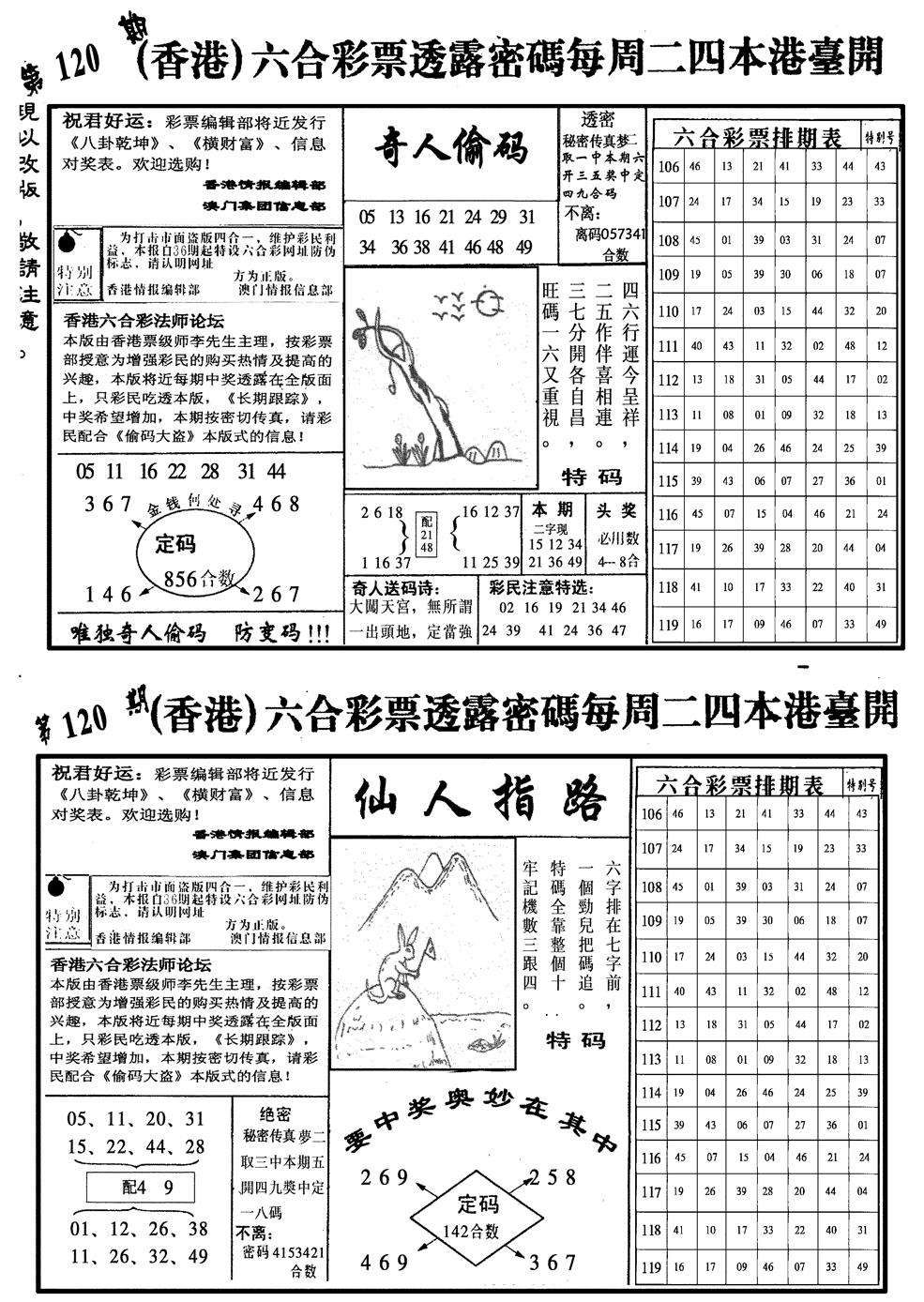 六合彩120期龙仔四合二(黑白)