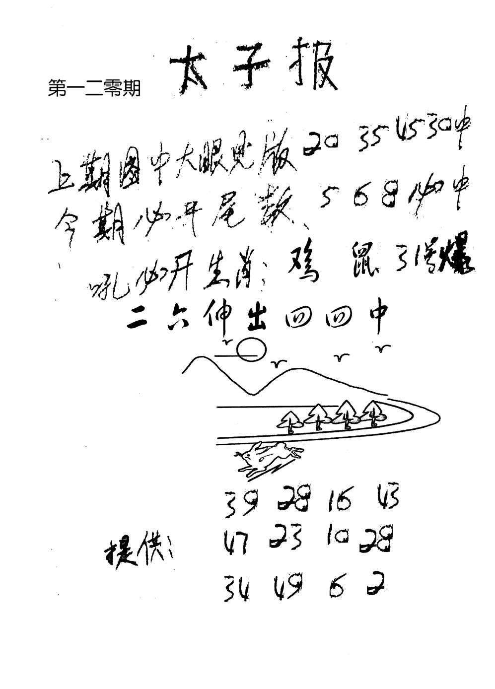 六合彩120期老版太子报(黑白)