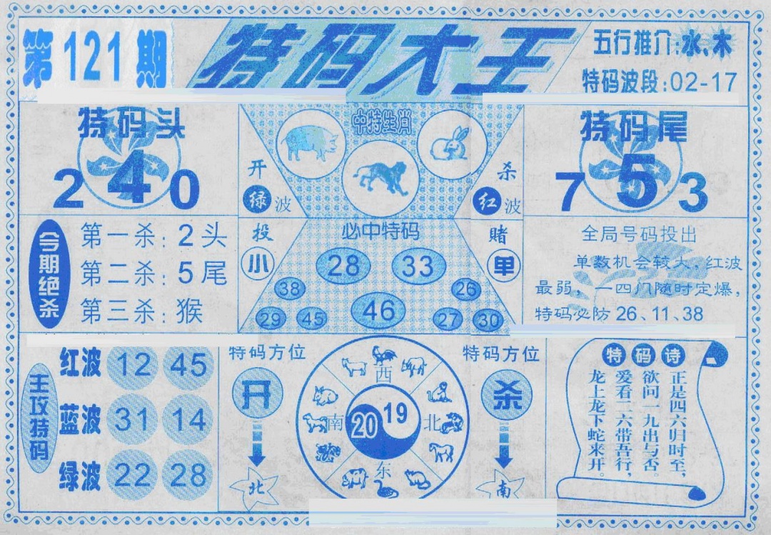 六合彩121期特码大王(新图)(黑白)