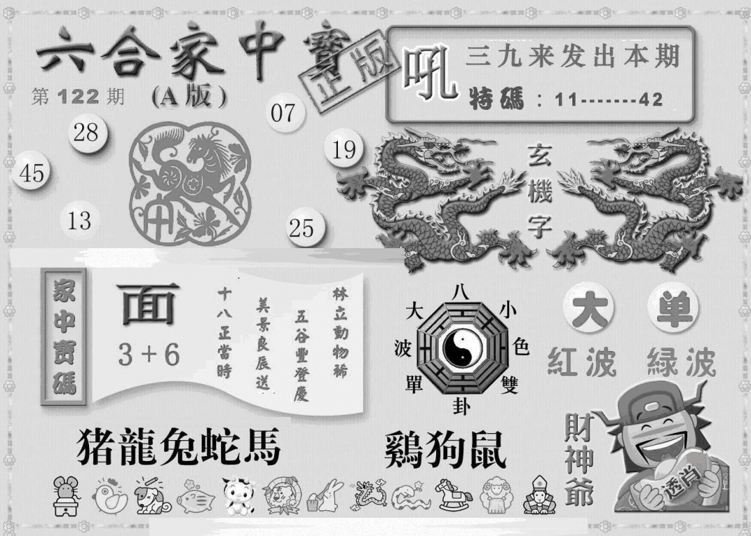六合彩122期曾神童出世A(黑白)