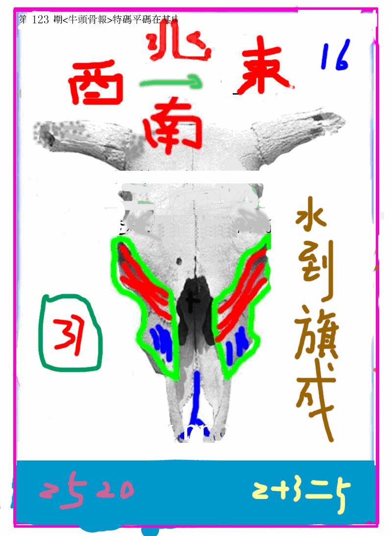 六合彩123期另牛头报(黑白)