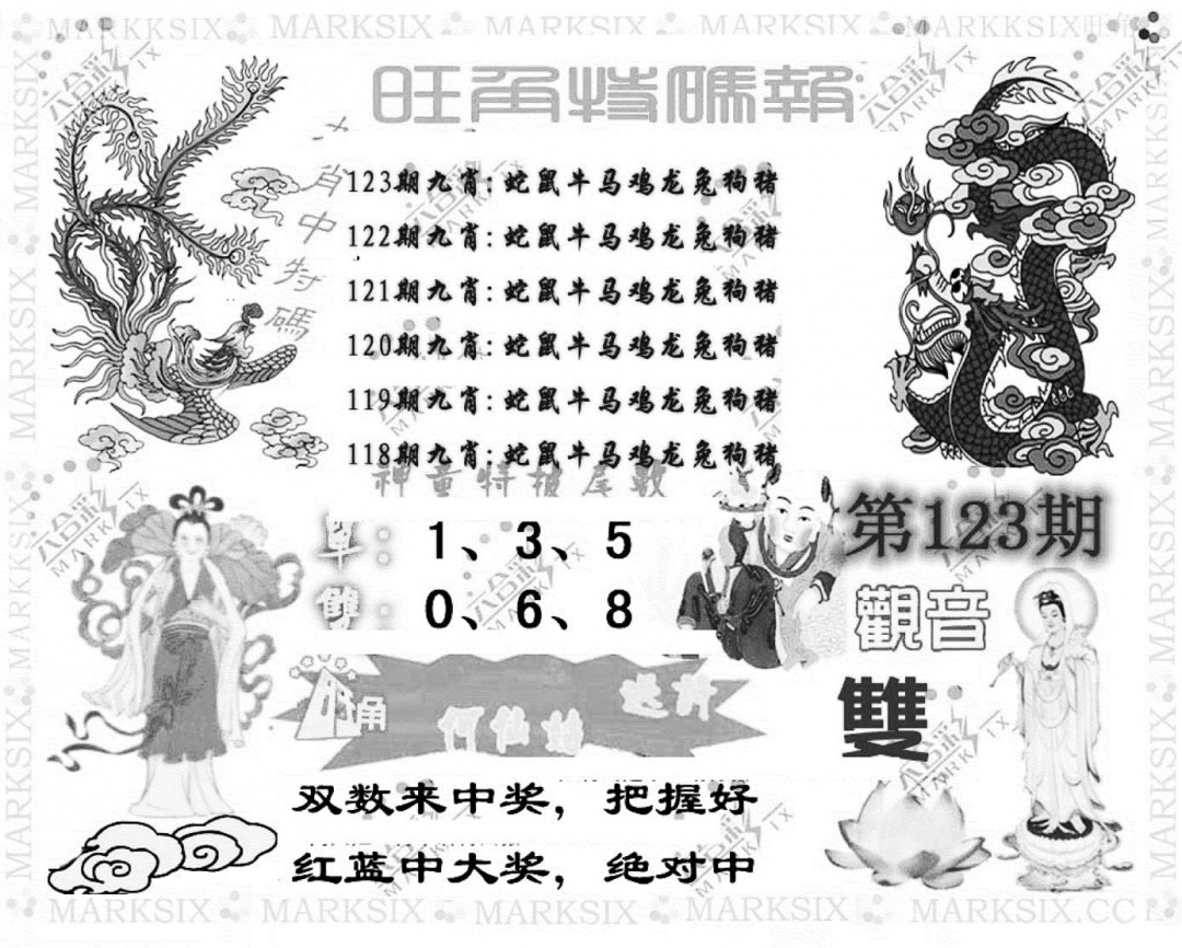 六合彩123期旺角特码报(彩)(黑白)