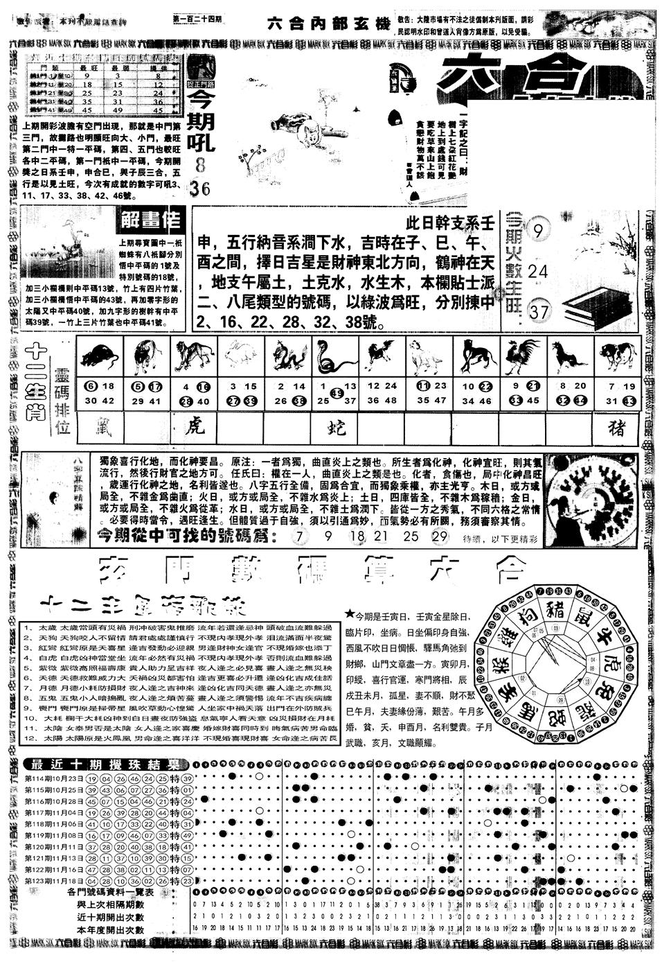 六合彩124期另内部玄机A(黑白)