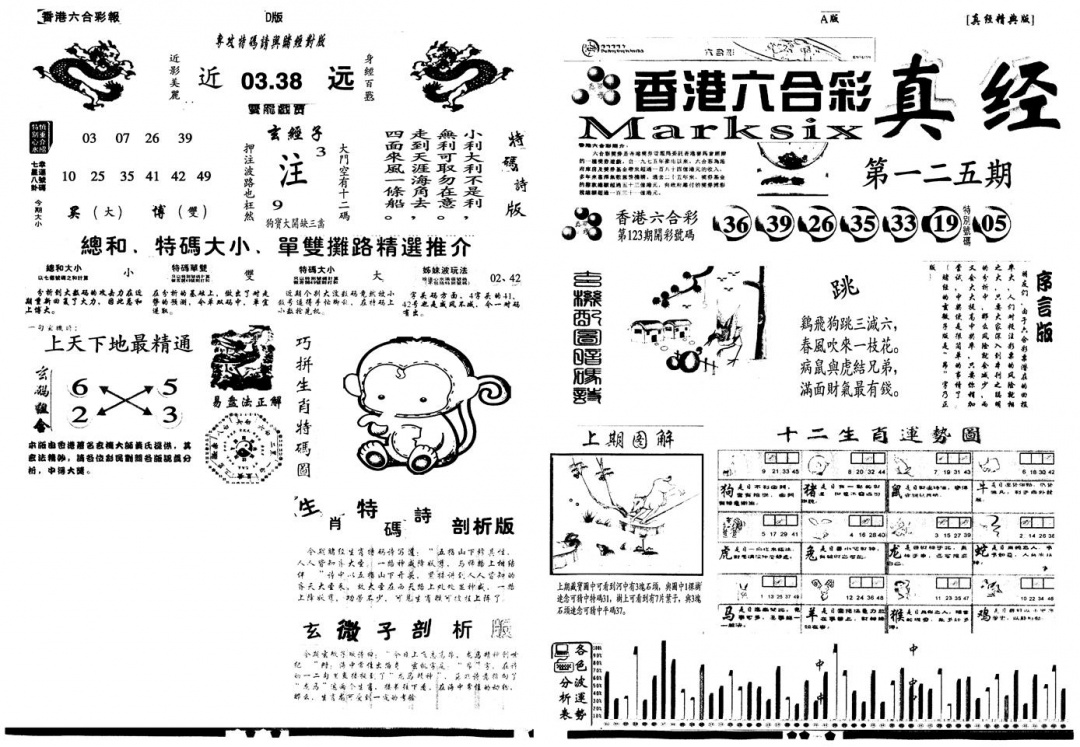 六合彩125期另真经A(黑白)