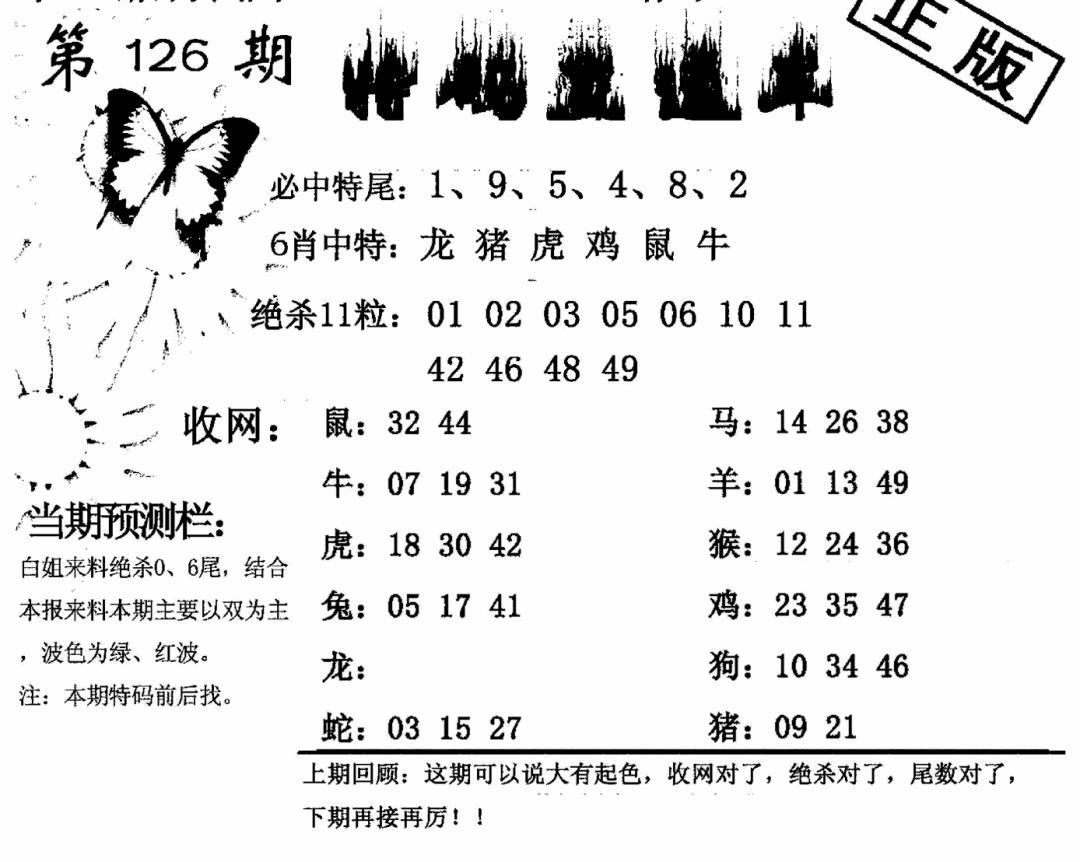 六合彩126期特码直通车(黑白)