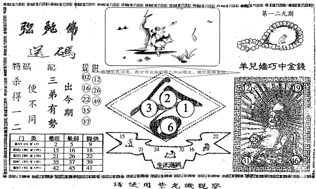 六合彩129期老弥陀佛(黑白)