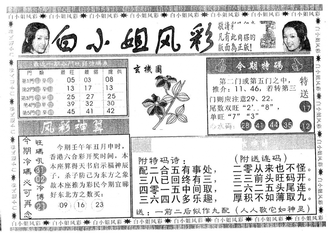六合彩129期白姐风采(黑白)