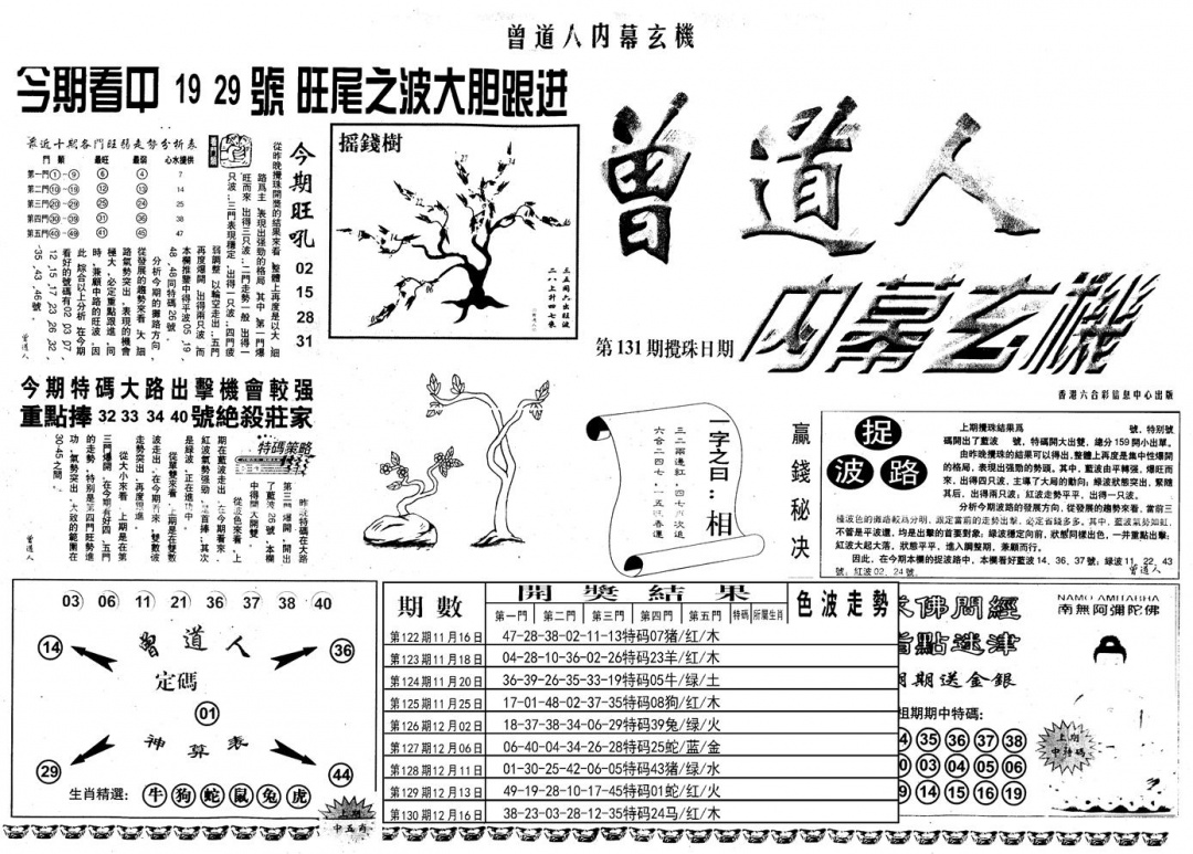 六合彩131期另内幕A(黑白)