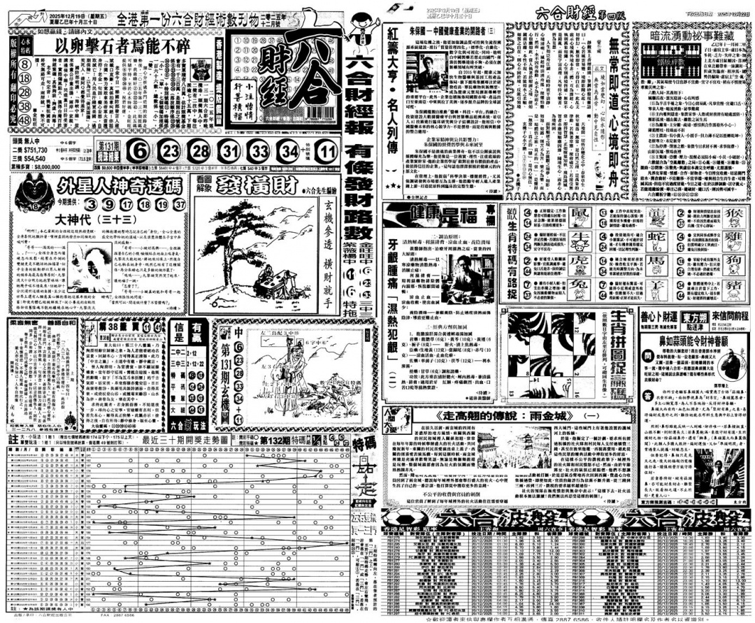 六合彩132期大财经A(黑白)